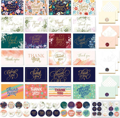 new Decorably 24 Pack Glittery 6x4in Assorted Thank You Cards with Glitter DECORABLY - KOEEK