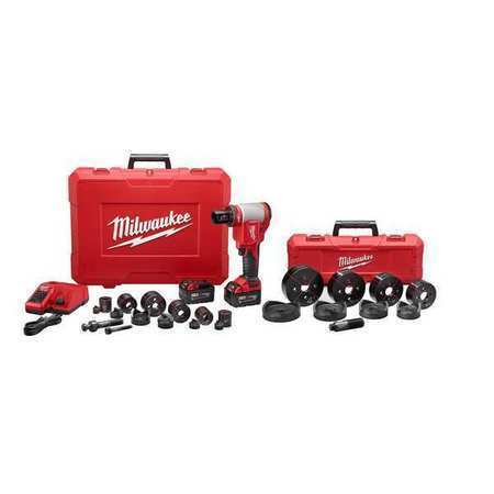 nyt Milwaukee Tool 2676-23 M18 Force Logic 10 Ton Knockout Tool til 4" sæt