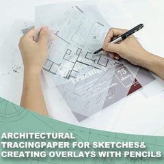 new Tracing Paper for Drawing, 9 X 12'' 9-x-12-inch:1 Pack, white 07FC0E-D4 - KOEEK