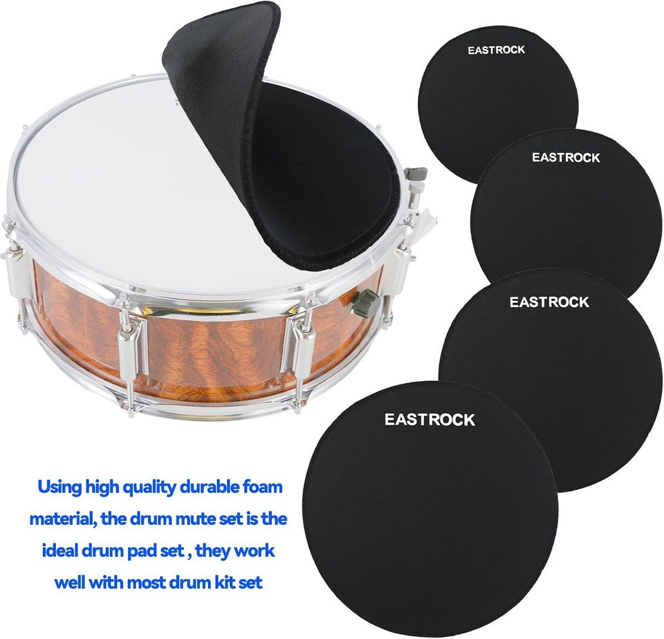 new EASTROCK Drum Mute Pads Set 5 Pieces Foam Fit 12,13,14,16&quot; drum-5 pack EASTROCK - KOEEK
