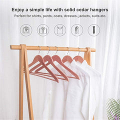 new ELONG HOME Cedar Hangers, 12 Pack Sturdy Wooden Hangers with 12 pack, Nature ELONG HOME - KOEEK