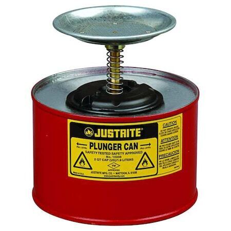 new Justrite 10208 Plunger Can, Gallon Can Capacity, Galvanized Steel, 5 In koeek - KOEEK