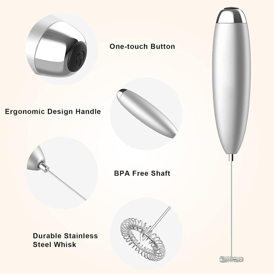 new Milk Frother, Frother for Coffee, Upgraded Titanium Motor Handheld Sliver 07FC0E-D4 - KOEEK