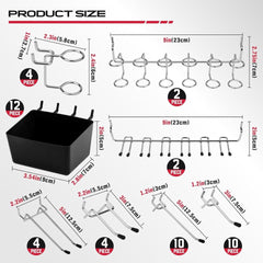 new Pegboard Organizer Peg Board Hooks: 300-Piece Hooks for Black 07FC0E-D4 - KOEEK