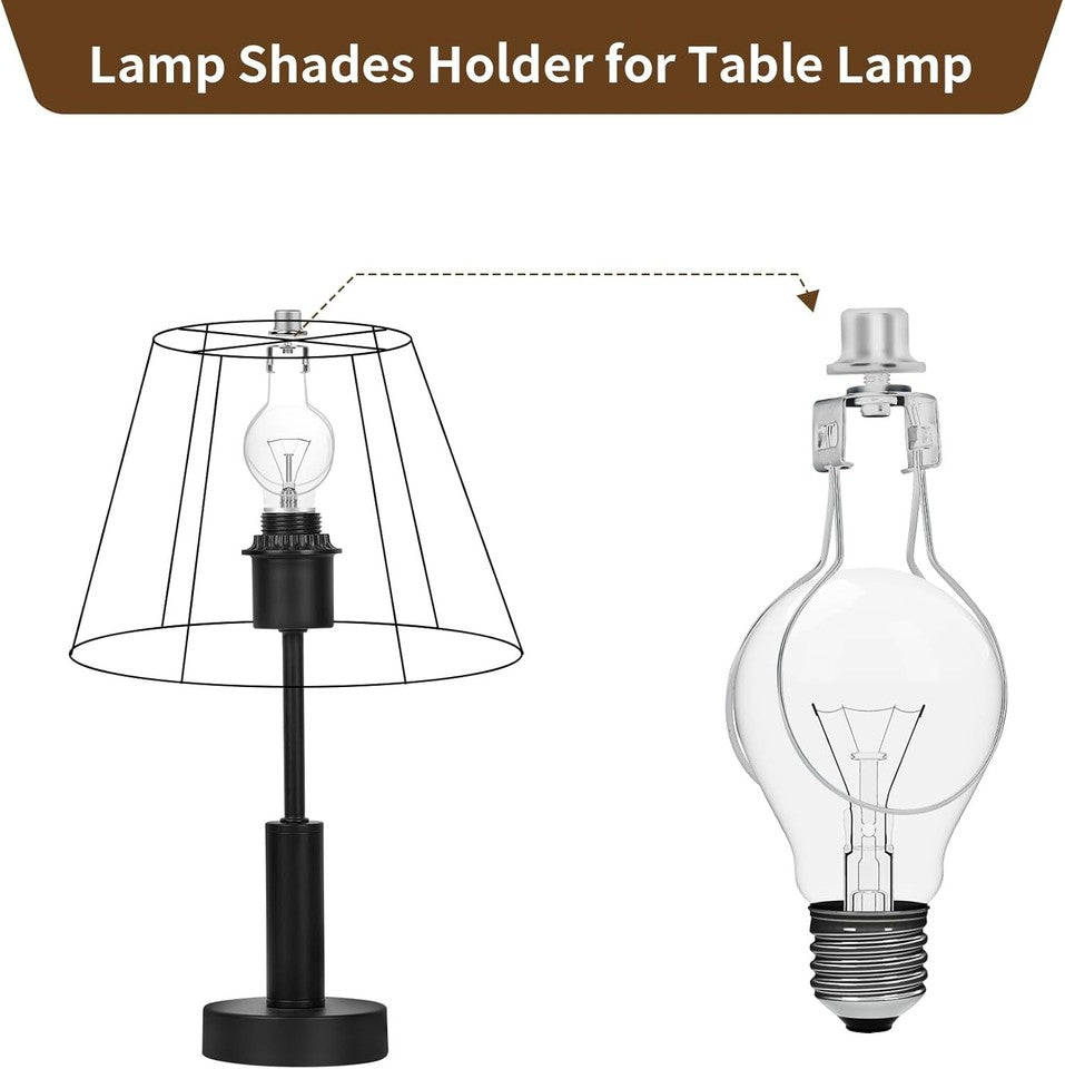 new 2 Pack Round Lamp Shade Light Bulb Clip Adapter, ALUCSET Lampshade Silver ALUCSET - KOEEK