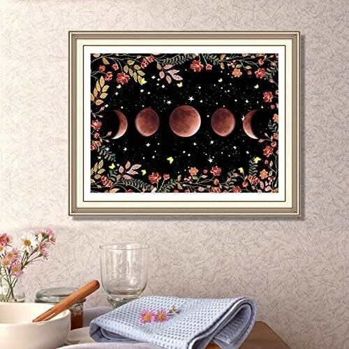 nytt Tilfredsstillende Moon Flower Crystal Rhinestone Painting Kit - All-inclusive Art Set