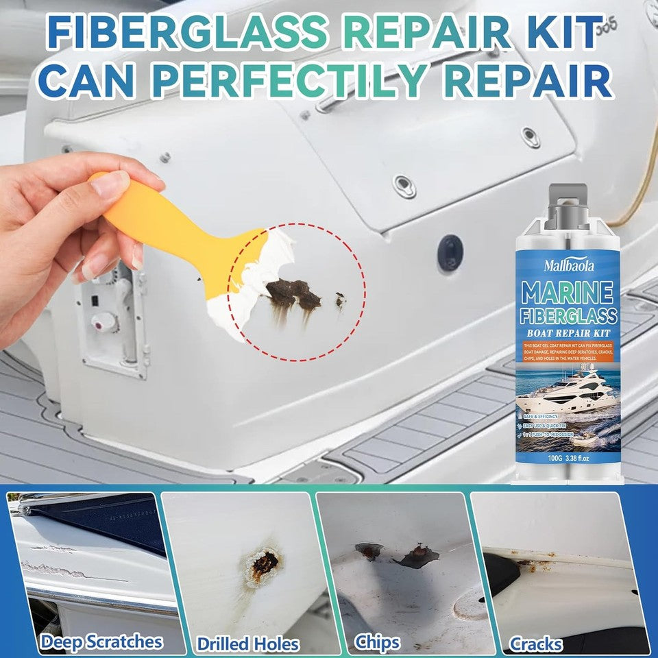 new Marine Fiberglass Repair Kit for Boats, Gel Coat White