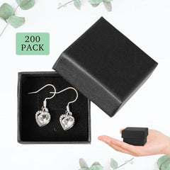 new Sasyl 200 Pcs Jewelry Gift Boxes Bulk Cardboard Ring Earring Black Color 07FC0E-D4 - KOEEK