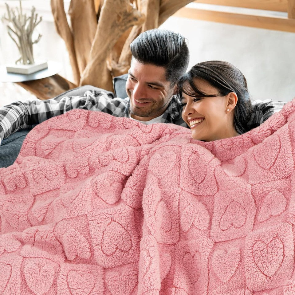 new MACE Valentines Day Love Throw Blanket (50"x60&quot;), Pink-heart