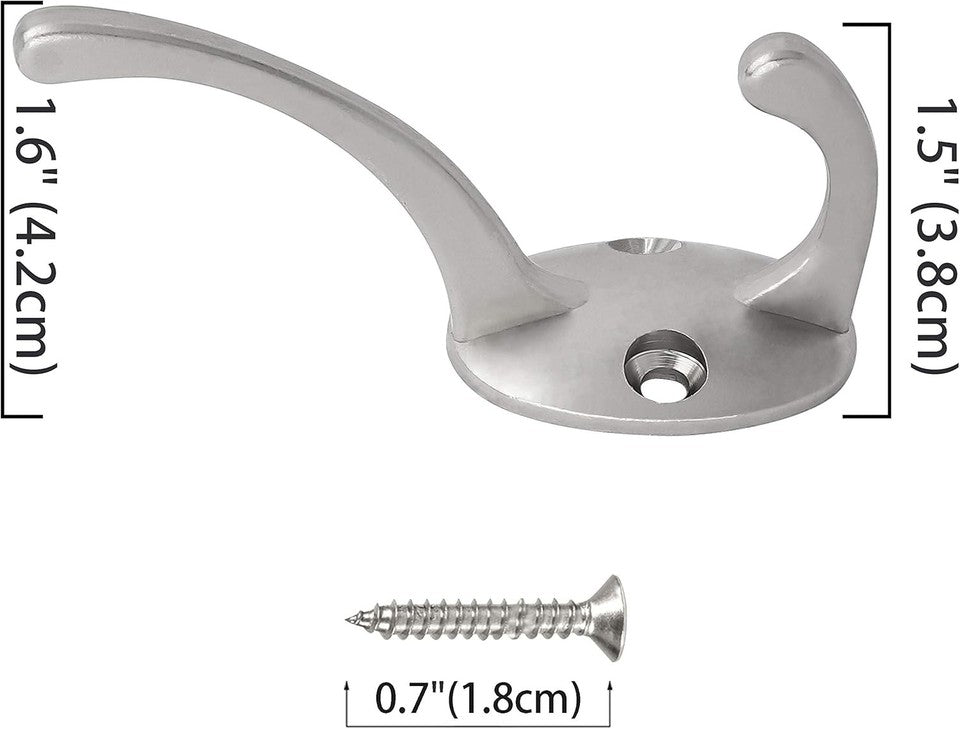 new IBosins 12 Pack Silver Coat Hooks Wall Mounted with 24 Screws Retro IBOSINS - KOEEK