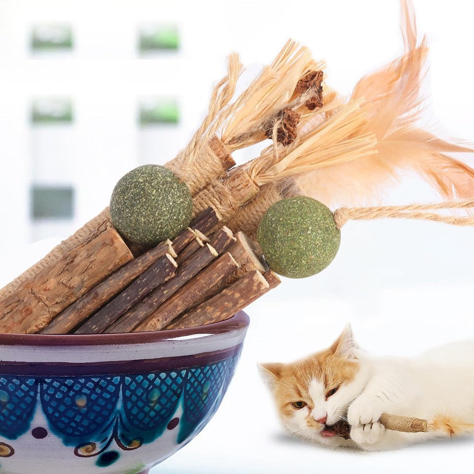 new Cat Toys Chew Toys, Silvervine Sticks Catnip Rope for Cats 21 Pack