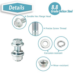 new Kadrick 700Pcs Grade 8.8 Metric Bolt M6-M10 FLANGE HEX, silver KADRICK - KOEEK