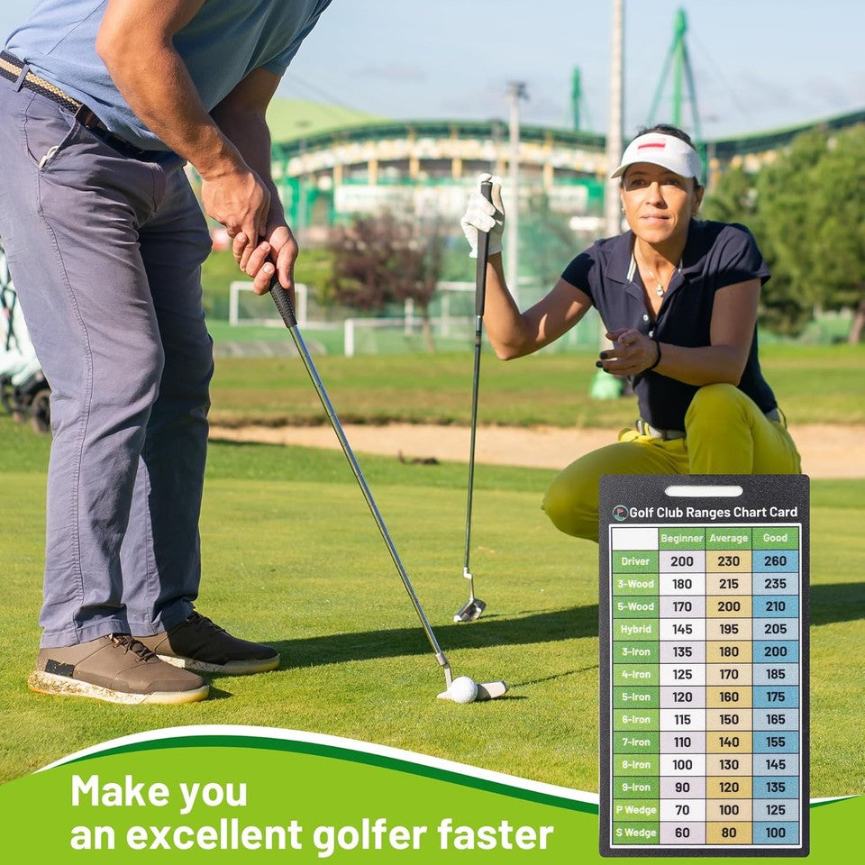 new Golf Club Range Chart Card, Distance Yardage Book Green 07FC0E-D4 - KOEEK