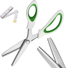 used Pinking Shears，9” Zig Zag Scissors for Fabric，Pinking Shears Green 07FC0E-D4 - KOEEK