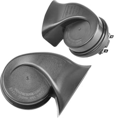 new Universal Car Horn Upgrade Kit, 12V High/Low Dual Tone Snail Horn, Loud Black 07FC0E-D4 - KOEEK