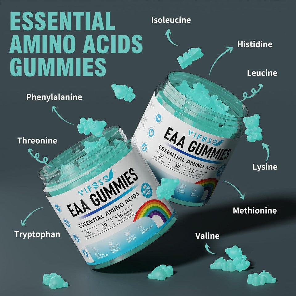 new EAA Gummies 120 (Blue Raspberry), Essential 120 Count (Pack of 1)