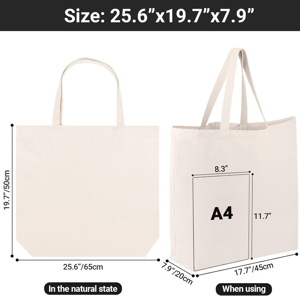 new Segarty Large Canvas Tote 25.6"x19.6"x7.9&quot;_2pcs, Beige(14oz) SEGARTY - KOEEK