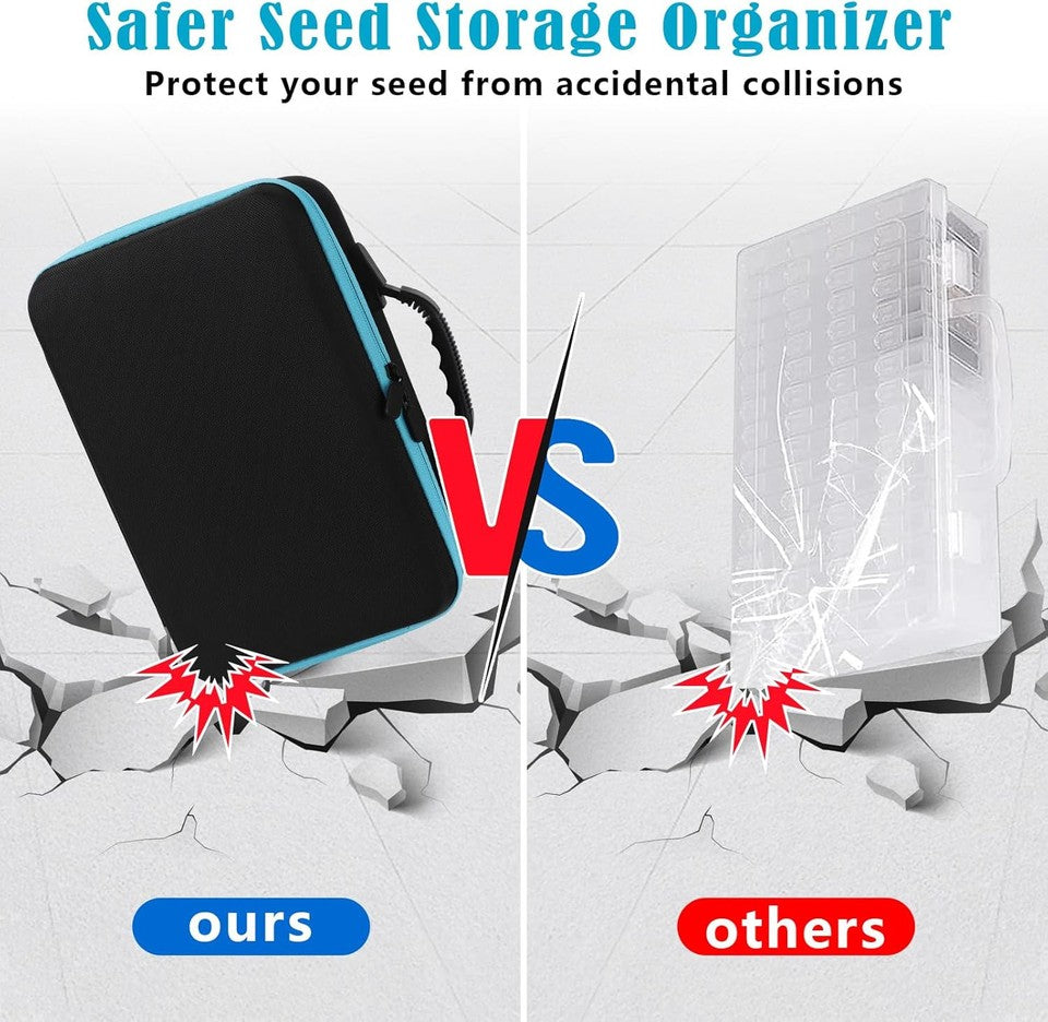 new 60 Slots Seed Storage Organizer with 20 Envelopes, Sturdy Black-60 slot 07FC0E-D4 - KOEEK