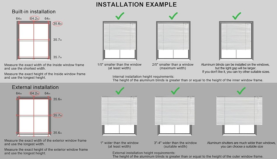 new YIIBAII Mini Blinds Suitable for 20" W x 64" H Windows 1" 20"W x 64"H, White YIIBAII - KOEEK