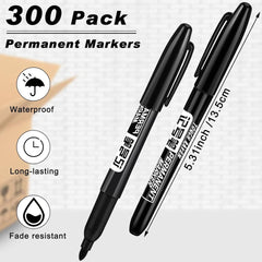 new Thenshop 300 Pack Permanent Markers Bulk First 1 Count (Pack of 300), Black THENSHOP - KOEEK