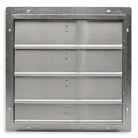 ny Dayton 53Dr20 20 In Backdraft Damper Wall Shutter, 22-1/2 In X 22-1/2 In