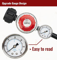 new 15FT High Pressure Propane Regulator Hose with Gauge, 0~30PSI 15 Feet, Rubber 07FC0E-D4 - KOEEK