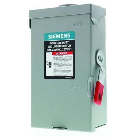 ny Siemens Gnf222ra Ikke-smeltbar sikkerhetsbryter, General Duty, 240V AC, 2Pst, 60 A,