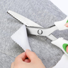 used Pinking Shears，9” Zig Zag Scissors for Fabric，Pinking Shears Green 07FC0E-D4 - KOEEK