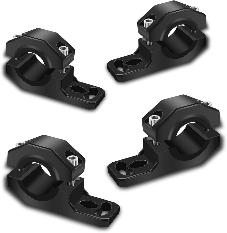new 4PCS Motorcycle Light Bar Mounts 0.75", 1", 1.25", LED Off 4 Pieces, Black 07FC0E-D4 - KOEEK