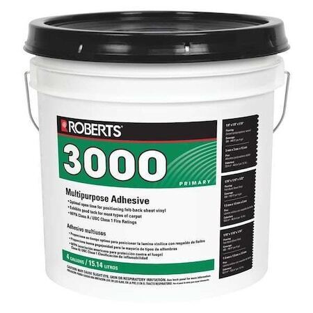 new Roberts 3000-4 Adhesive, 3000 Series, Creamy Tan, 4 Gal, Pail koeek - KOEEK