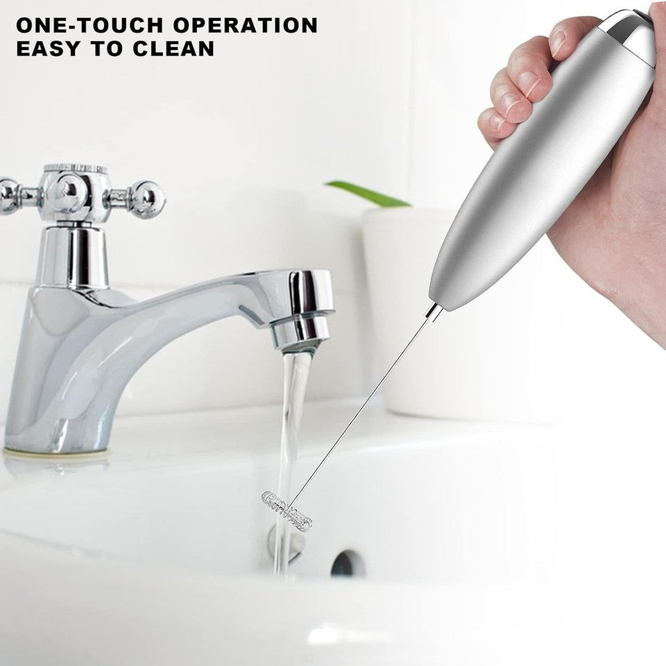 new Milk Frother, Frother for Coffee, Upgraded Titanium Motor Handheld Sliver