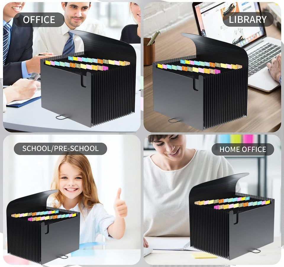 new 24 Pockets Expanding File Folder,Accordion Organizer,Document Black 07FC0E-D4 - KOEEK