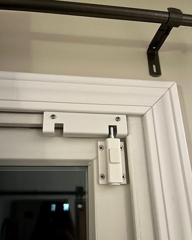 new Sliding Door Security Lock - Patio Glass Lock, White 07FC0E-D4 - KOEEK