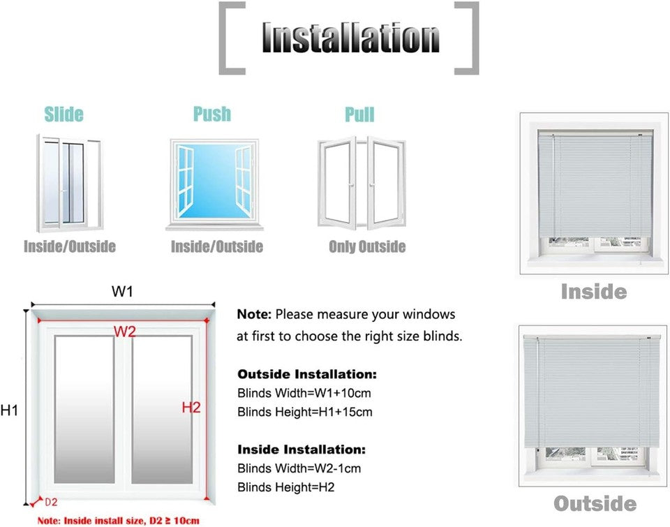 new YIIBAII Mini Blinds Suitable for 20" W x 64" H Windows 1" 20"W x 64"H, White YIIBAII - KOEEK