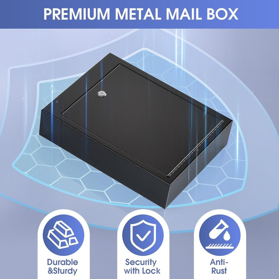 new MaxGear Metal Suggestion Box with Lock and Slot, 3W x 10H x 13L Inch Black MAXGEAR - KOEEK