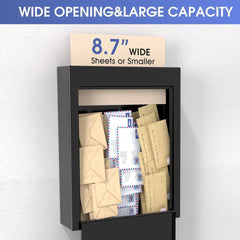 new MaxGear Metal Suggestion Box with Lock and Slot, 3W x 10H x 13L Inch Black MAXGEAR - KOEEK