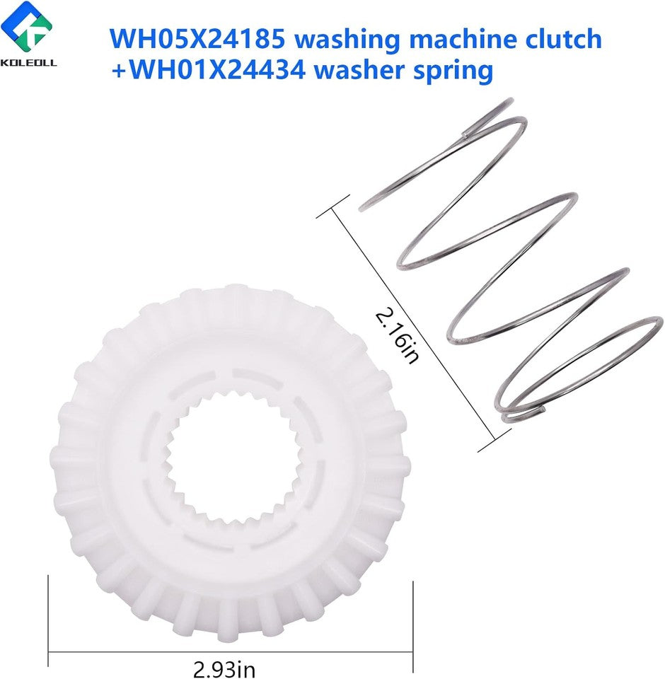 new WH05X24185 Washing Machine Clutch + WH01X24434 Washer Spring White+Silver 07FC0E-D4 - KOEEK