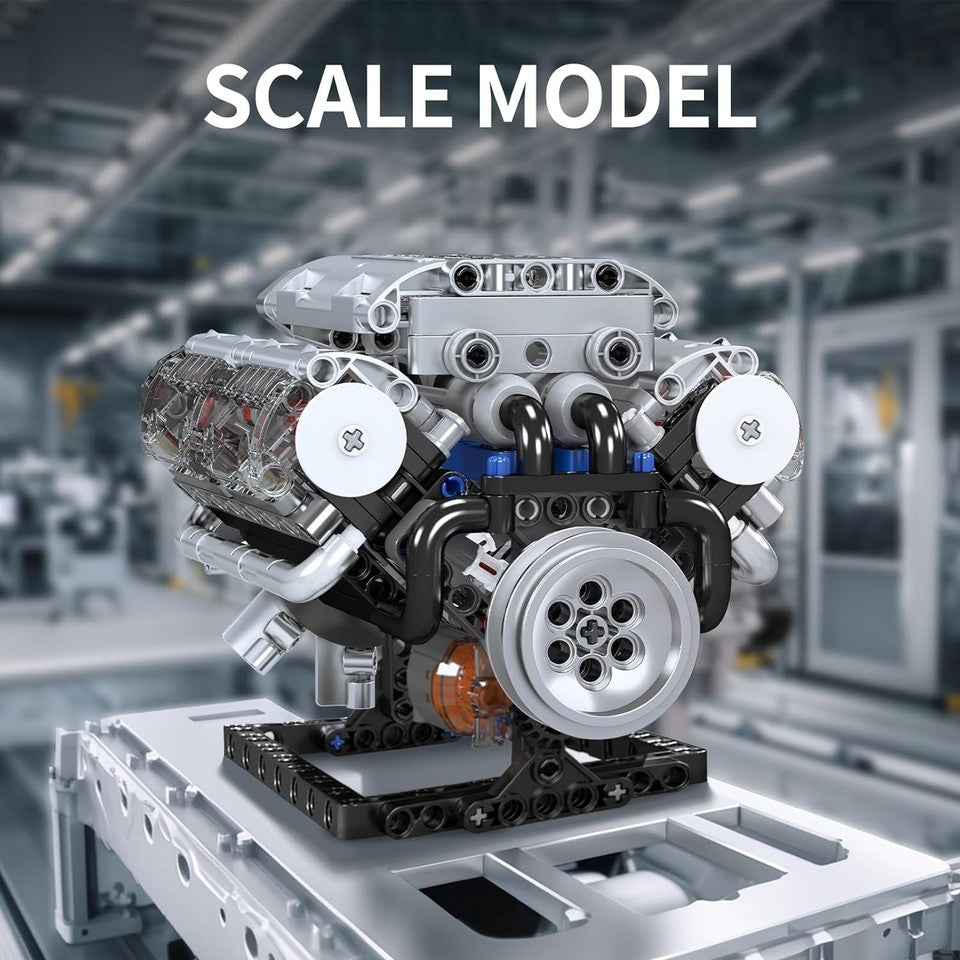 new Mould King V8 Engine Building Blocks Sets, MOC Scale Model Kit with Battery... MOULD KING - KOEEK