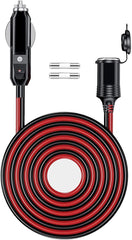 new 12V/24V 16AWG Heavy Duty Cigarette Lighter Extension Cable 13FT, 1PCS 13FT 07FC0E-D4 - KOEEK