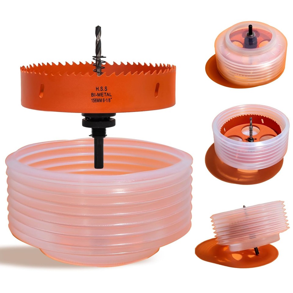new 6-1/8 Hole Saw for Recessed Lights Can Lights, 6 inch, Orange