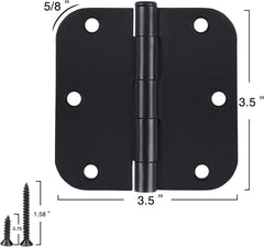 new 3 Pack Interior Matte Black Door Hinges 3 Pack-no squeak, Black-Rounded 07FC0E-D4 - KOEEK