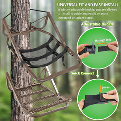 new Tree Stand Seat Replacement for Hunting, Lightweight Mesh Seat... 07FC0E-D4 - KOEEK