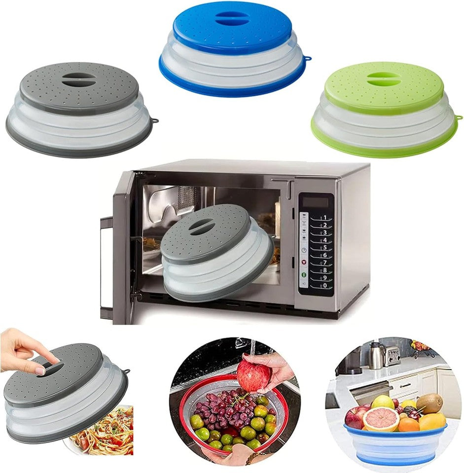 new Microwave Splatter Cover Vented for Food, Guard & 2 PACK, Grey*2