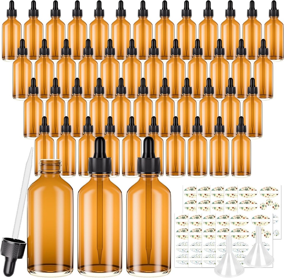 new CycleMore 1oz Amber Glass Dropper Bottles 48 Pack 1 Oz-48 Pack, CYCLEMORE - KOEEK