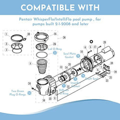 new O-Ring Rebuild Repair Kit, for Pentair WhisperFlo/IntelliFlo Pool Pump Black 07FC0E-D4 - KOEEK