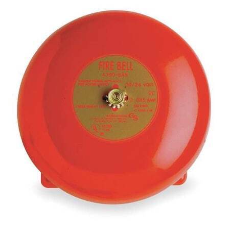 ny Edwards Signaling 439D-6Aw-R Fire Bell, Rød, H 3 11/32 XL 6 XW 6 In