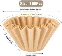 new 2-5 Cup Coffee Filters, Pack of 100 Unbleached Filters 5 W02, Brown 07FC0E-D4 - KOEEK