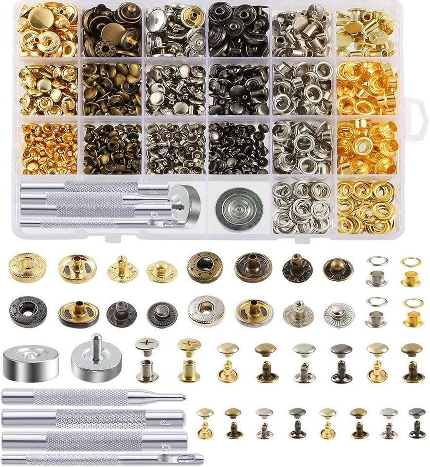new Caydo 400 Set 4 Style Snap Fasteners Kit Gold, Silver, Bronze, Gunmetal CAYDO - KOEEK