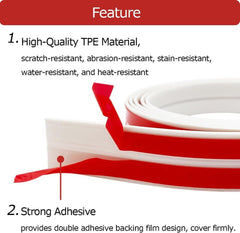 new Flexible Corner Trim Moulding, Peel and Stick Wall 4 CM（W）x20 FT（L）, White 07FC0E-D4 - KOEEK