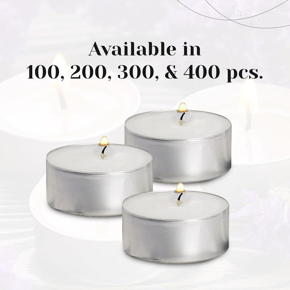 new 100 Pack Tealight Candles in Metal Cups - Clean White 100 Pack, 07FC0E-D4 - KOEEK